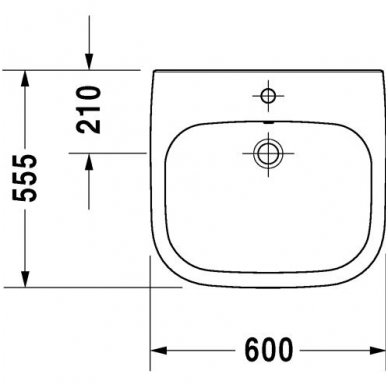 Duravit praustuvas 600x550 D-Code 231360 2