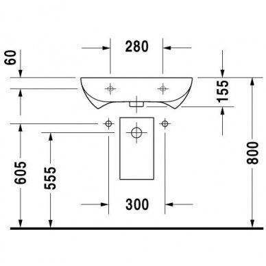 Duravit praustuvas 600x550 D-Code 231360 3