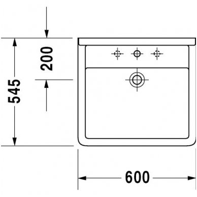 Duravit praustuvas 600x545 Starck 3 030960 2