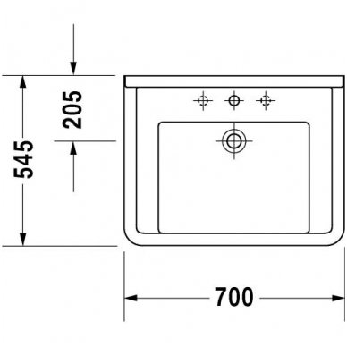 Duravit praustuvas 700x545 Starck 3 030970 2