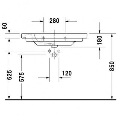 Duravit praustuvas 850x480 D-Code 034285 3