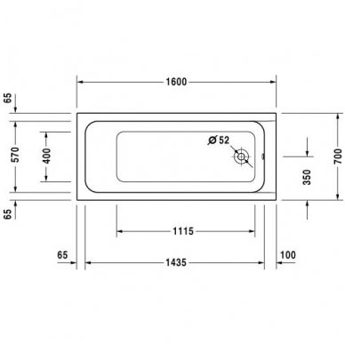 Duravit vonia D-Code 1600x700 700096 2