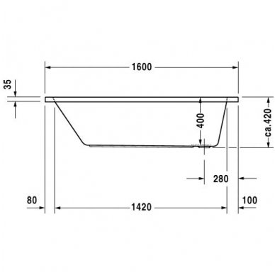 Duravit vonia D-Code 1600x700 700096 3