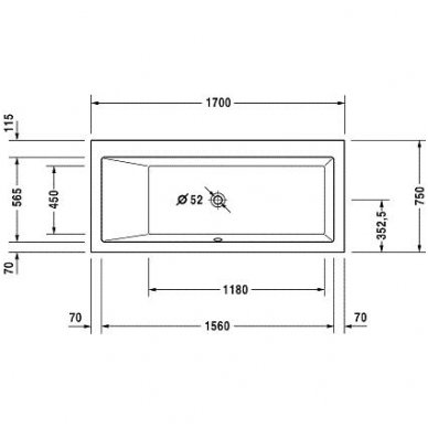 Duravit vonia Vero 1700x750 700133/700134 2