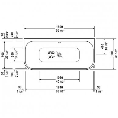 Duravit vonia 1800x800 Happy D.2 2