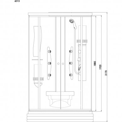 Duschy pusapvalė masažinė dušo kabina / Boksas 1030х1030 6016 2