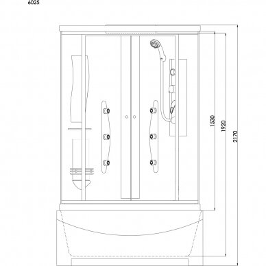 Duschy pusapvalė masažinė dušo kabina / Boksas 1030х1030 6025 2