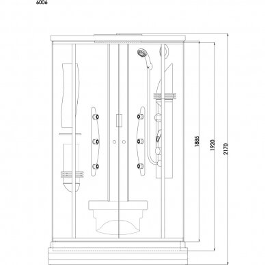 Duschy pusapvalė masažinė dušo kabina / Boksas 920x920 6006 2