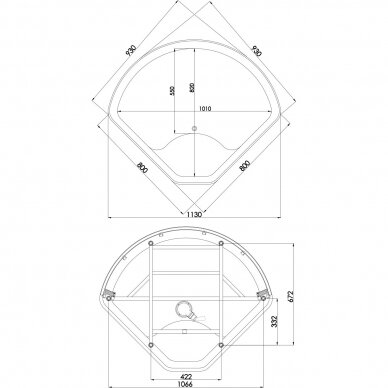 Duschy pusapvalė masažinė dušo kabina / Boksas 920x920 6007 3