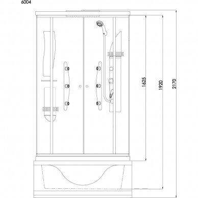 Duschy pusapvalė masažinė dušo kabina / Boksas 920x920 6007 2
