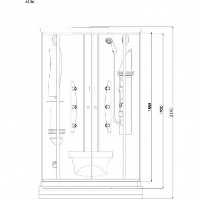 Duschy pusapvalė masažinė garo kabina / Boksas 920x920 6106 2