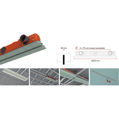 Ergovent plyšinis difuzorius LINEO PRO-1050/75 PROFILE-PUZZLE 3