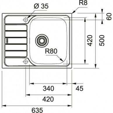 Franke plautuvė Spark SKN 611-63 2