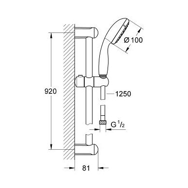 Grohe dušo komplektas New Tempesta 100 2