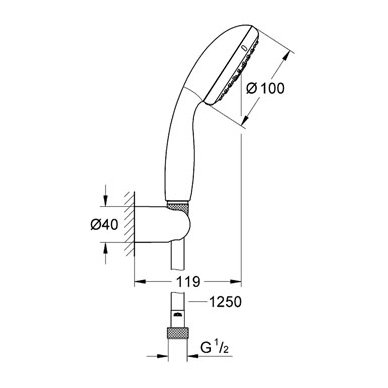 Grohe dušo komplektas New Tempesta 100 2