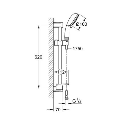 Grohe dušo komplektas New Tempesta Rustic 100 2