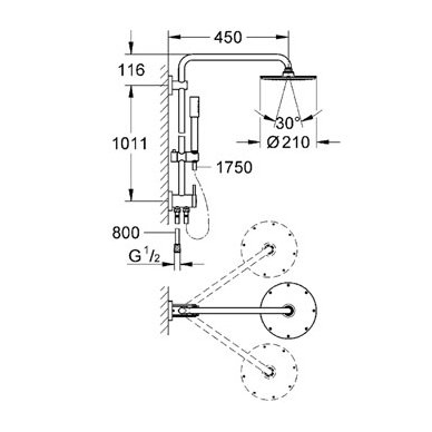 Grohe dušo komplektas Rainshower System 210 2