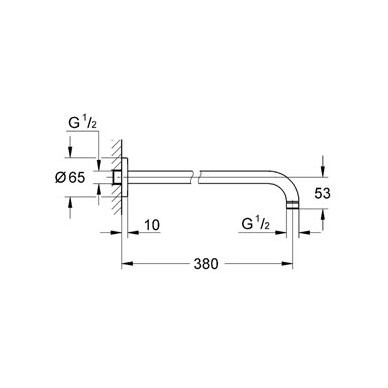 Grohe laikiklis dušo galvai 380 mm Rainshower 2