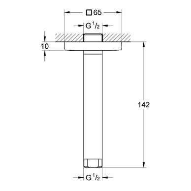 Grohe laikiklis dušo galvai 151 mm Rainshower 2