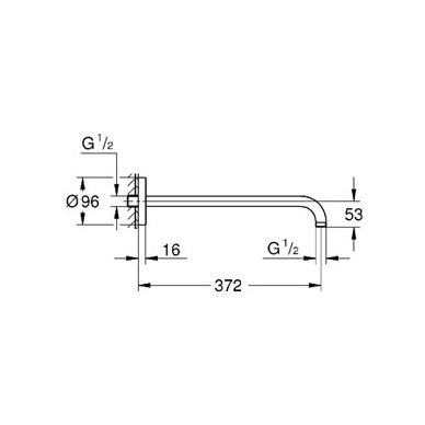 Grohe laikiklis dušo galvai 378 mm Rainshower 2