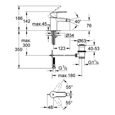 Grohe bidė maišytuvas Eurostyle Cosmopolitan 2