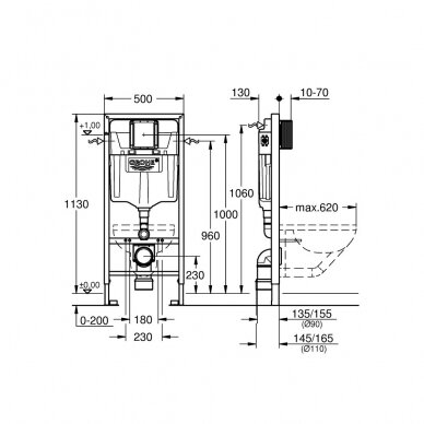 Grohe potinkinis rėmas WC puodui Rapid SL 2