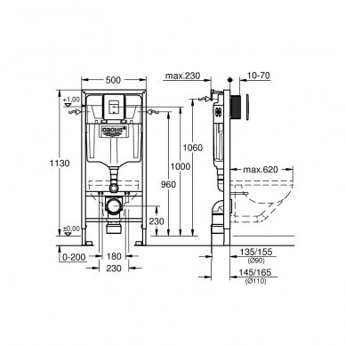 Grohe potinkinis rėmas WC puodui Rapid SL 5-IN-1 6