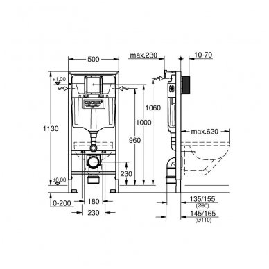 Grohe potinkinis rėmas WC puodui Rapid SL 2-IN-1 3