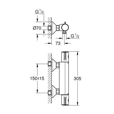 Grohe termostatinis maišytuvas dušui Grohtherm 800 2