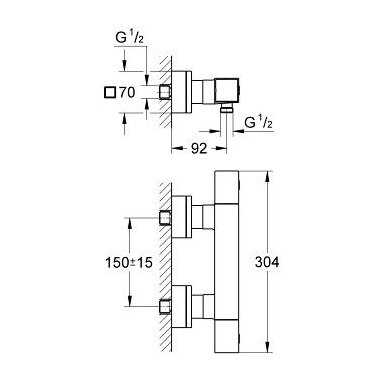 Grohe termostatinis maišytuvas dušui Grohtherm Cube 2