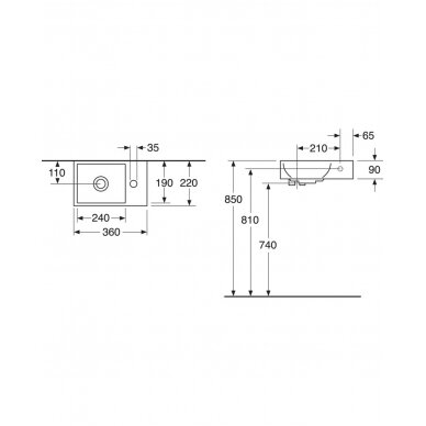 Gustavsberg praustuvas 360x220 Artic Small 4369 5