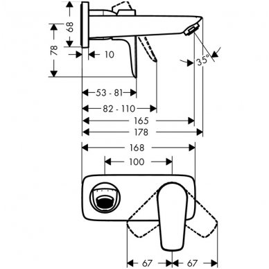 Hansgrohe potinkinis maišytuvas praustuvui 165 Talis E 71732000 2