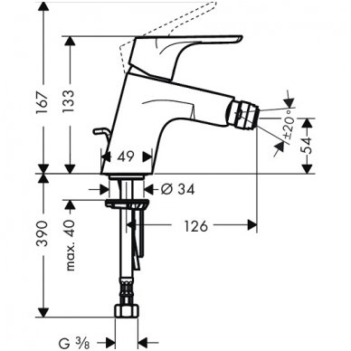 Hansgrohe bide maišytuvas su ventiliu Focus 31920000 2