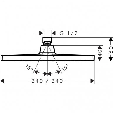 Hansgrohe dušo galva Crometta E 240 1jet 26726000 2