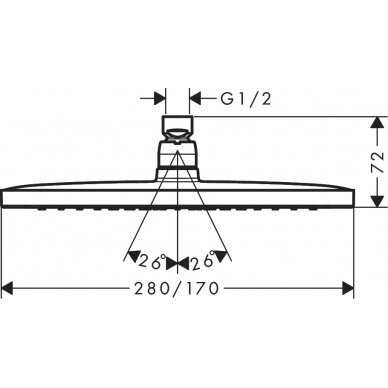 Hansgrohe dušo galva Croma E 280 Air 1jet 2