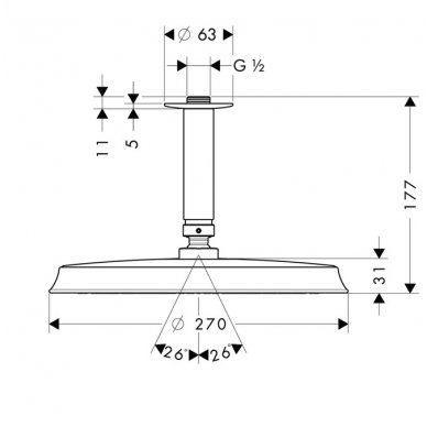 Hansgrohe dušo galva Raindance Classic 240 Air 1jet 2