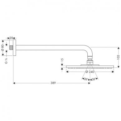 Hansgrohe dušo galva Raindance S 240 Air 1jet 27474000 2