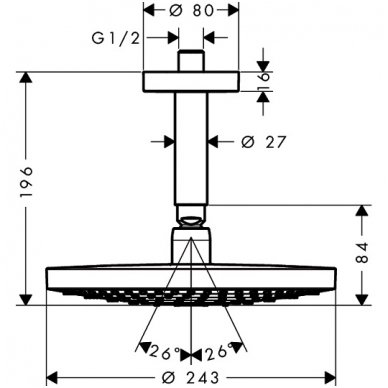 Hansgrohe dušo galva Raindance Select S 240 2jet 2