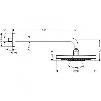 Hansgrohe dušo galva Raindance Select S 240 2jet 2