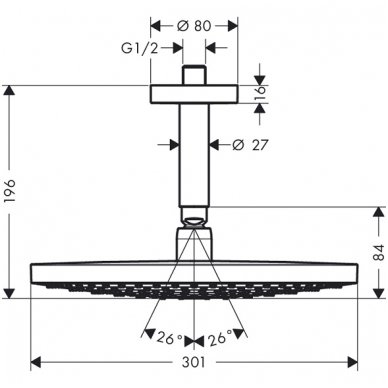 Hansgrohe dušo galva Raindance Select S 300 2jet 2