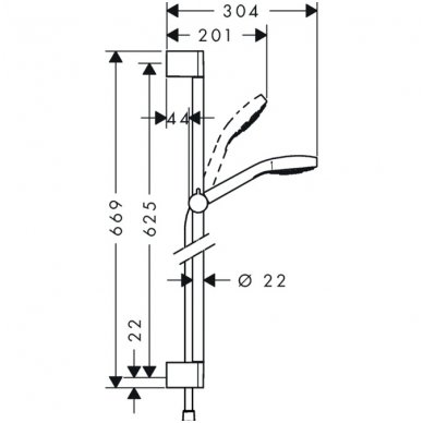 Hansgrohe dušo komplektas Croma Select E Vario 0.65 26582400 2