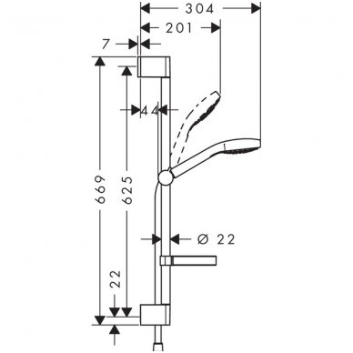 Hansgrohe dušo komplektas Croma Select S Vario 0.65 26566400 2