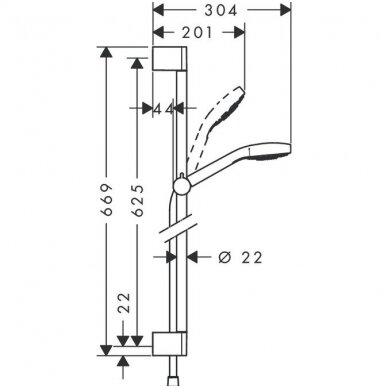 Hansgrohe dušo komplektas Croma Select S 0.65 2