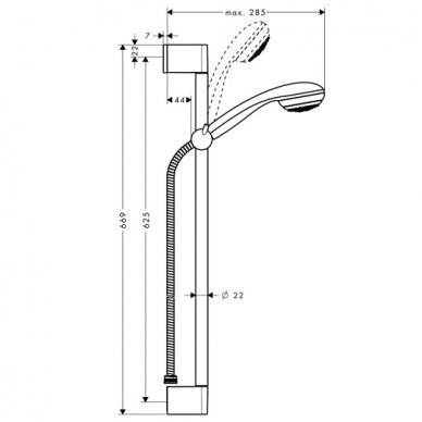 Hansgrohe dušo komplektas Crometta 85 Green Mono & Unica'Crometta 65 cm 27652000 2