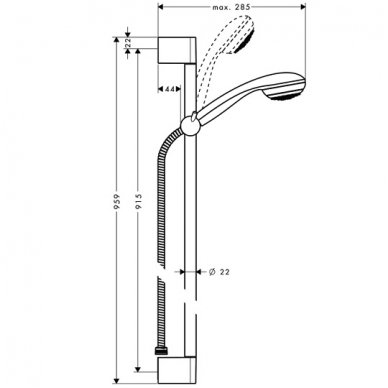 Hansgrohe dušo komplektas Crometta 85 Mono & Unica'Crometta 90 cm 27729000 2