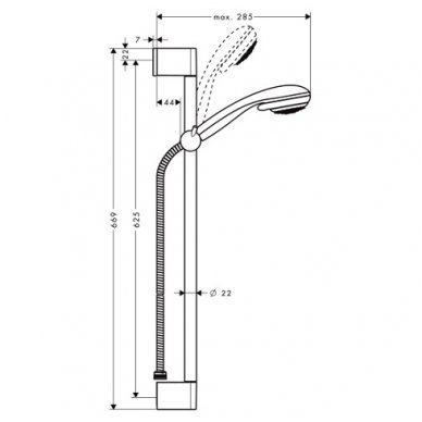 Hansgrohe dušo komplektas Crometta 85 Variojet & Unica'Crometta 65 cm 27763000 2