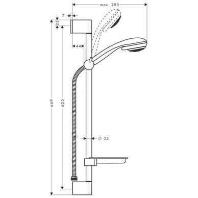 Hansgrohe dušo komplektas Crometta 85 Variojet & Unica'Crometta 65 cm 27764000 2