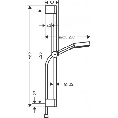 Hansgrohe dušo komplektas Pulsify Select S 105 3jet 65cm 2