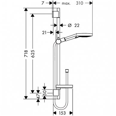 Hansgrohe dušo komplektas Raindance Select S 120 3jet & Unica'S Puro 65 cm 2