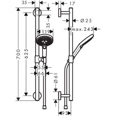 Hansgrohe dušo komplektas Raindance Select S 120 / Unica Comfort 65 2